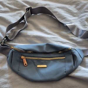 Marc Jacobs Slate Blue Belt Bag with Gold Details